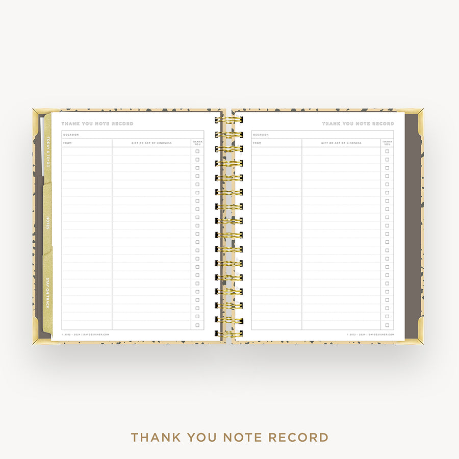 Day Designer 2025 mini weekly planner: Savannah cover with thank you notes pages