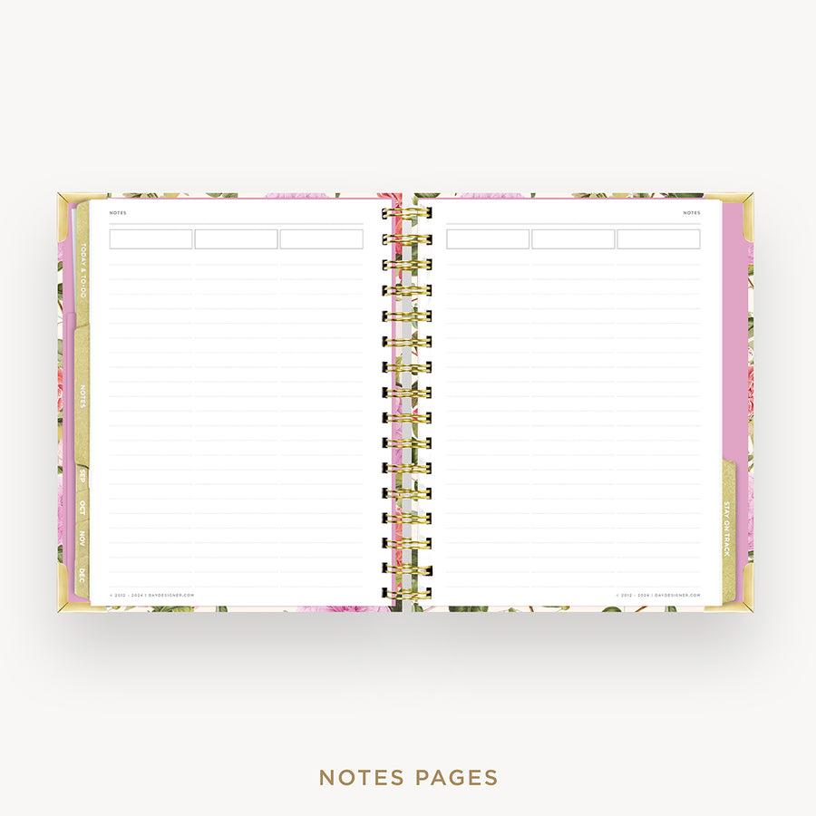 Day Designer 2025 mini weekly planner: Camellia cover with note-taking pages