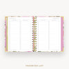 Day Designer 2025 mini weekly planner: Camellia cover with favorite books and movies pages