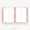 Day Designer 2025 mini weekly planner: Camellia cover with bucket list