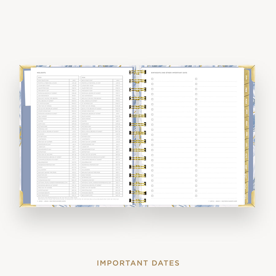 Day Designer 2025 mini weekly planner: Azure cover with holidays page