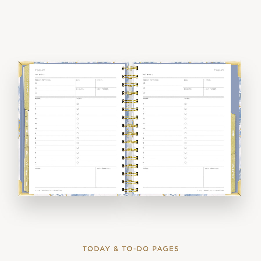 Day Designer 2025 mini weekly planner: Azure cover with undated daily planning pages