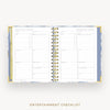 Day Designer 2025 mini weekly planner: Azure cover with entertainment party planner