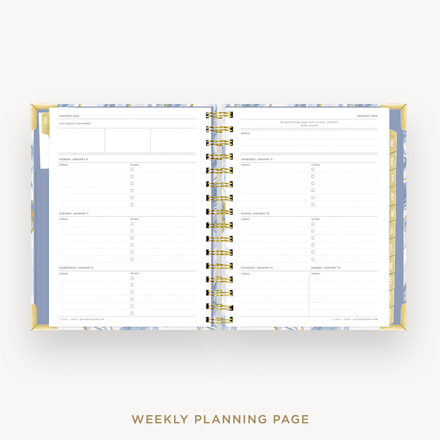 Day Designer 2025 mini weekly planner: Azure cover  with weekly planning pages