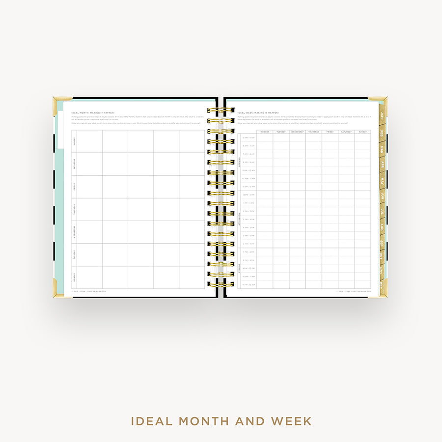 Day Designer 2026 daily planner: black stripe cover with ideal week worksheet