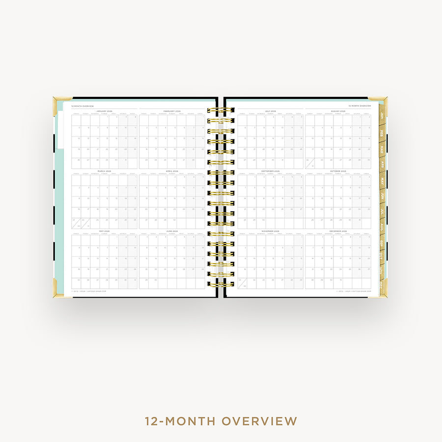 Day Designer 2026 daily planner: black stripe cover with 12 month calendar