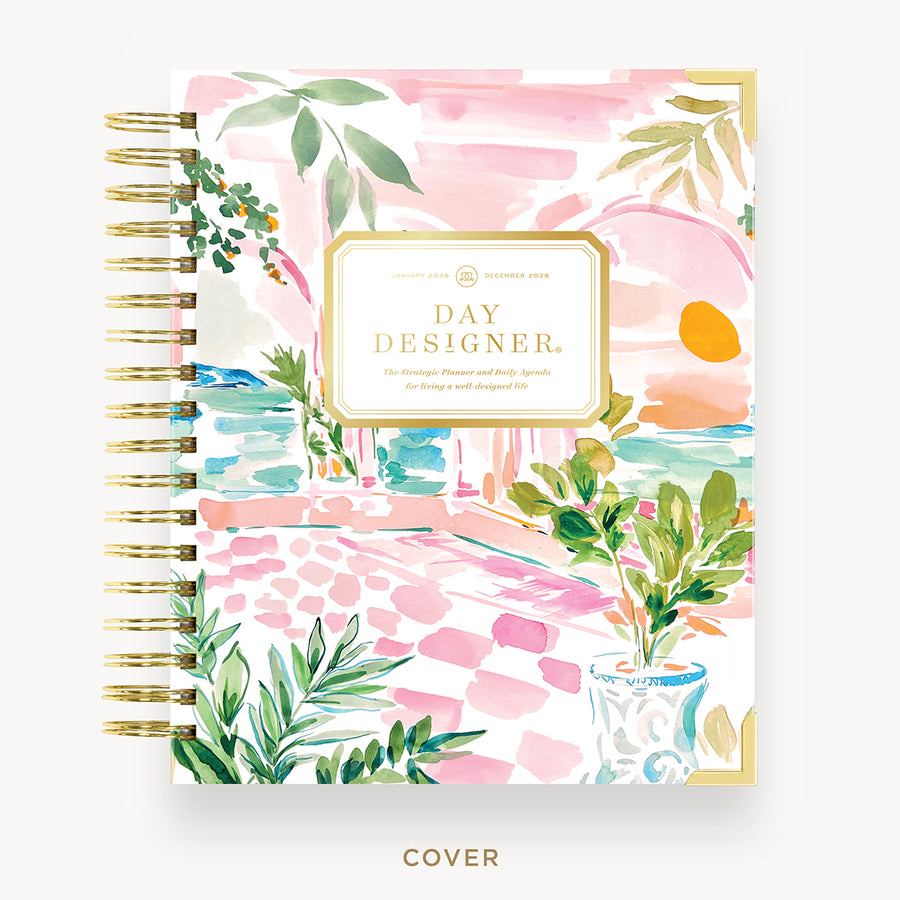 Day Designer 2026 daily planner: capri hard cover, gold wire binding