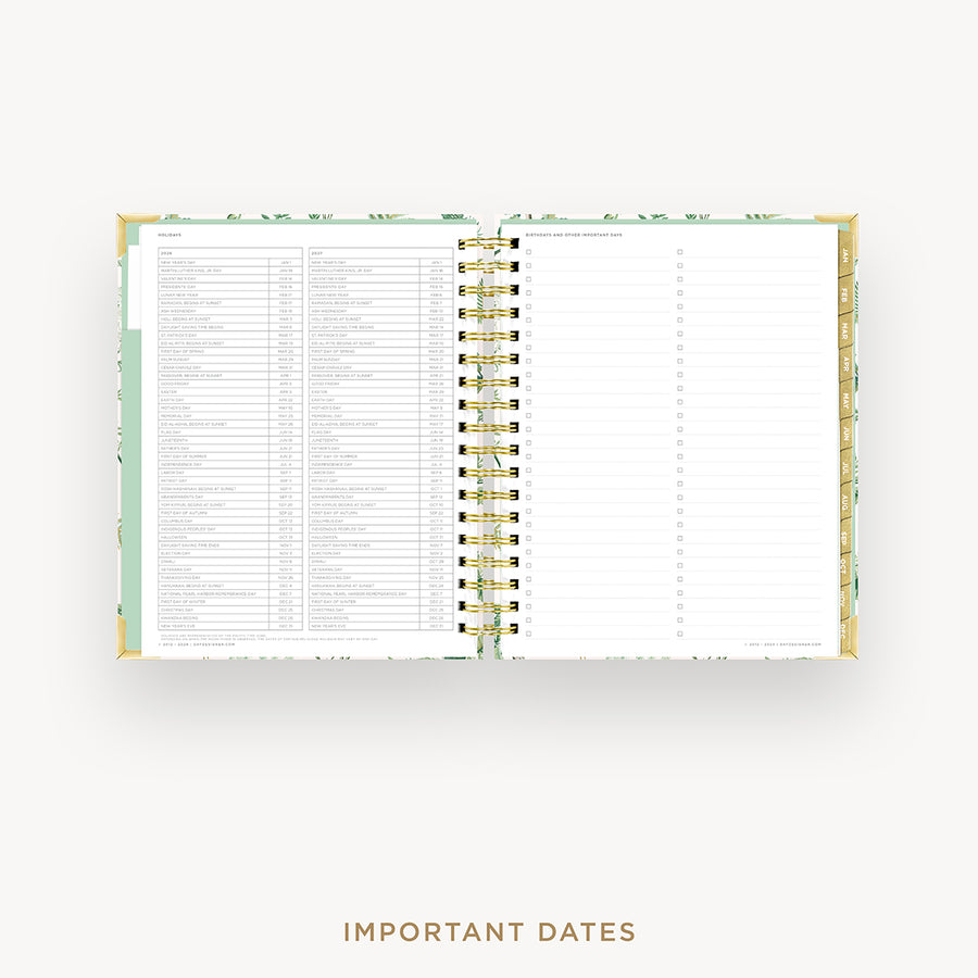 Day Designer 2026 daily planner: vintage floral cover with holidays