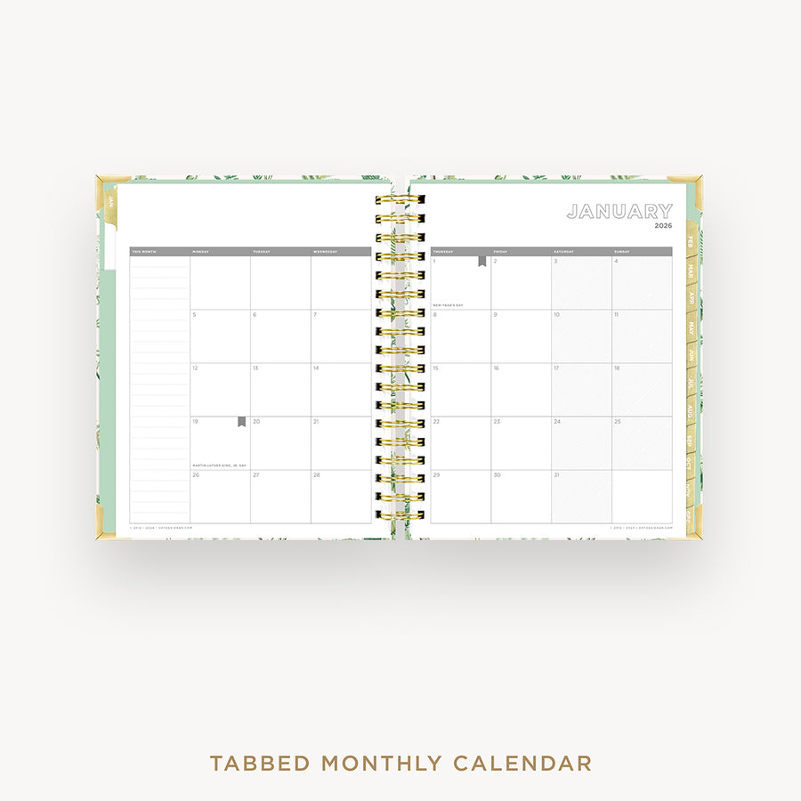 Day Designer 2026 daily planner: vintage floral cover with monthly calendar
