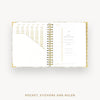 Day Designer 2026 daily planner: sihouette cover with pocket and gold stickers