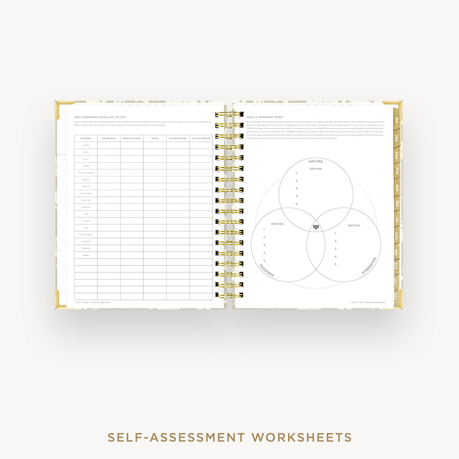 Day Designer 2026 daily planner: silhouette cover with self assessment worksheet
