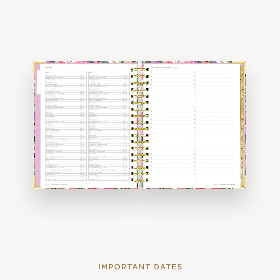 Day Designer 2026 daily planner: ula bloom cover with holidays