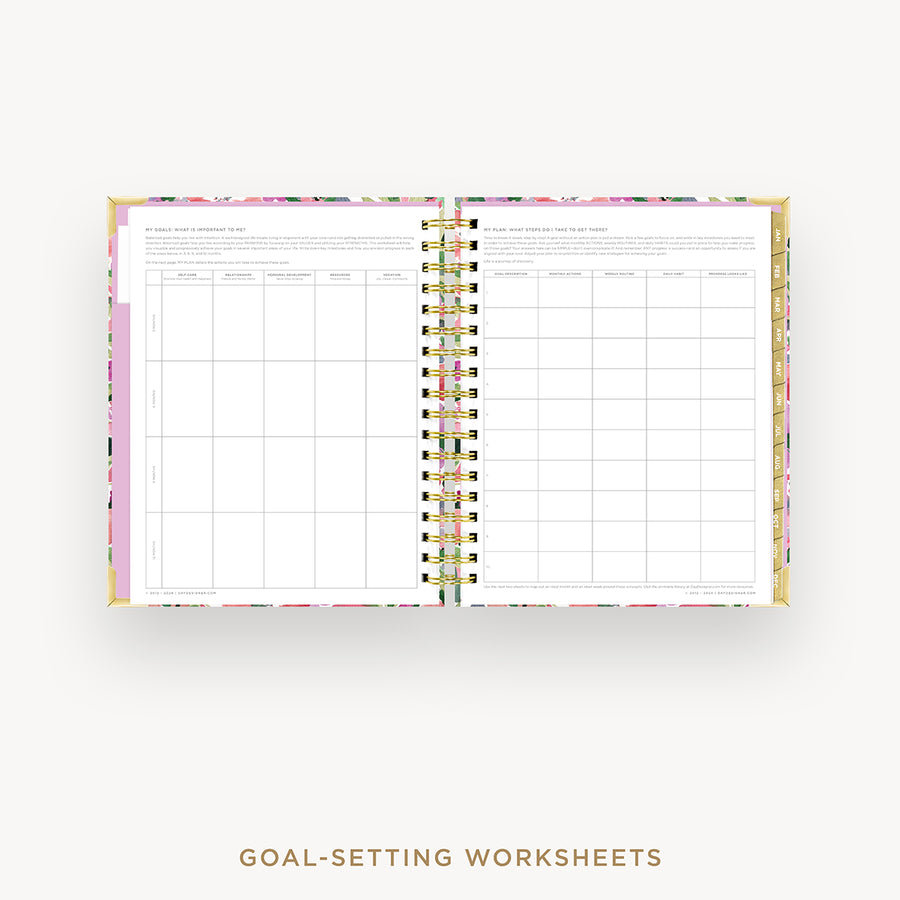 Day Designer 2026 daily planner: ula bloom cover with goals worksheet