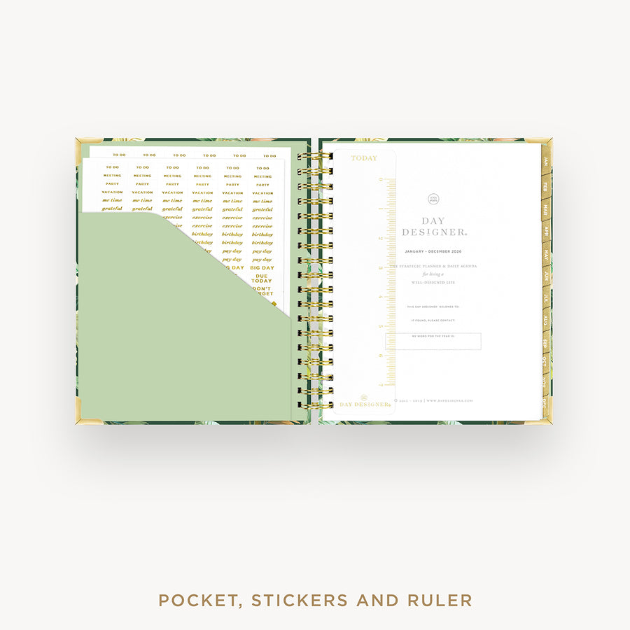 Day Designer 2026 daily planner: st barts cover with pocket and gold stickers