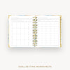 Day Designer 2026 daily planner: sea and sky cover with goals worksheet