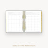 Day Designer 2026 daily planner: charcoal bookcloth cover with goals worksheet