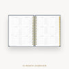 Day Designer 2026 daily planner: navy bookcloth cover with 12 month calendar
