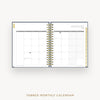 Day Designer 2026 daily planner: navy bookcloth cover with monthly calendar