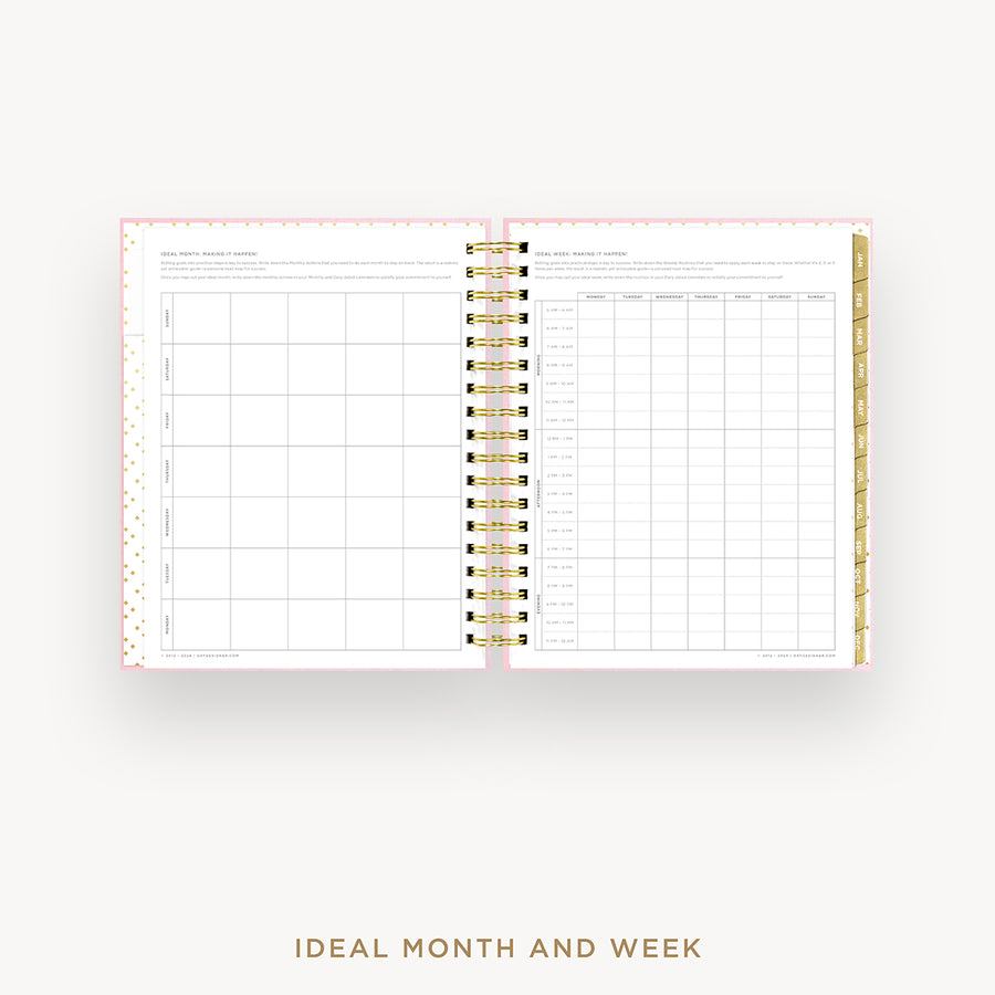 Day Designer 2026 daily planner: peony bookcloth cover with ideal week worksheet
