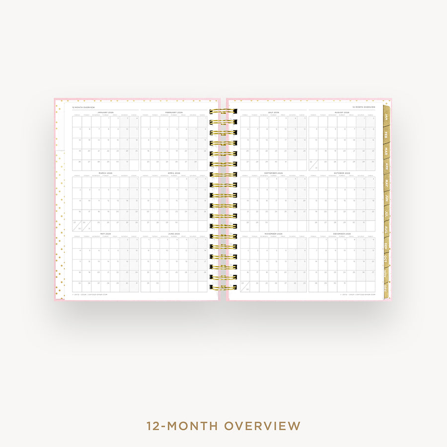 Day Designer 2026 daily planner: peony bookcloth cover with 12 month calendar
