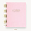 Day Designer 2026 daily planner: peony bookcloth hard cover, gold wire binding