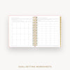 Day Designer 2026 daily planner: peony bookcloth cover with goals worksheet