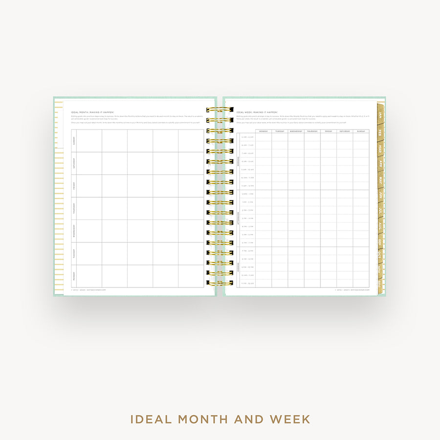 Day Designer 2026 daily planner: sage bookcloth cover with ideal week worksheet