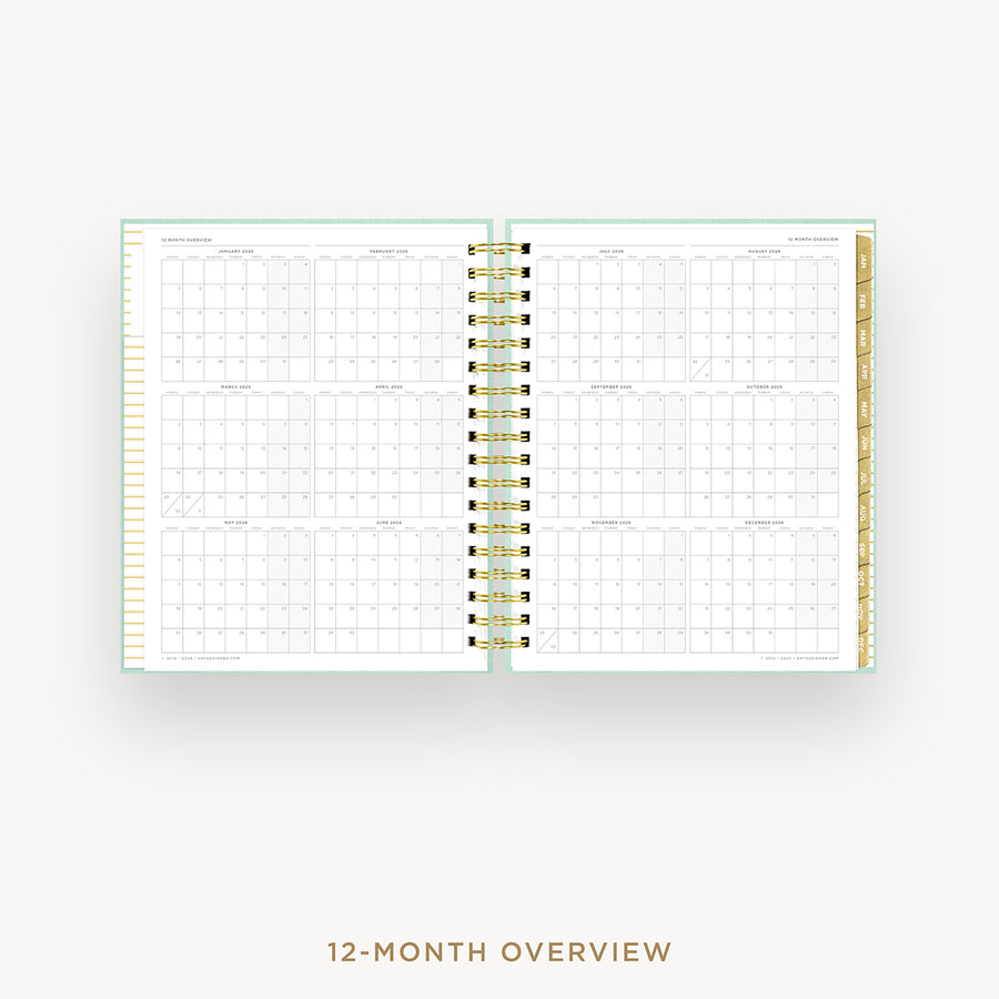 Day Designer 2026 daily planner: sage bookcloth cover with 12 month calendar