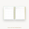 Day Designer 2026 daily planner: sage bookcloth cover with goals worksheet
