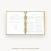 Day Designer 2026 daily planner: caramel latte pebble texture cover with introduction and how to guide