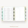 Day Designer 2026 mini daily planner: black stripe cover with holidays page