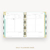 Day Designer 2026 mini daily planner: black stripe cover with daily planning page