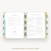 Day Designer 2026 mini daily planner: black stripe cover with introduction