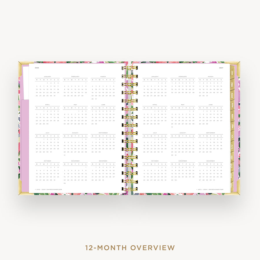 Day Designer 2026 mini daily planner: ula bloom cover with 12 month calendar