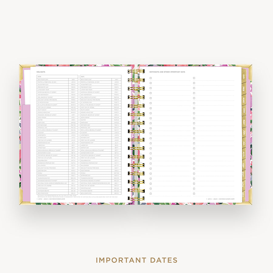 Day Designer 2026 mini daily planner: ula bloom cover with holidays page
