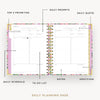 Day Designer 2026 mini daily planner: ula bloom opened with captions of contents