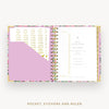 Day Designer 2026 mini daily planner: ula bloom cover with pocket and gold stickers