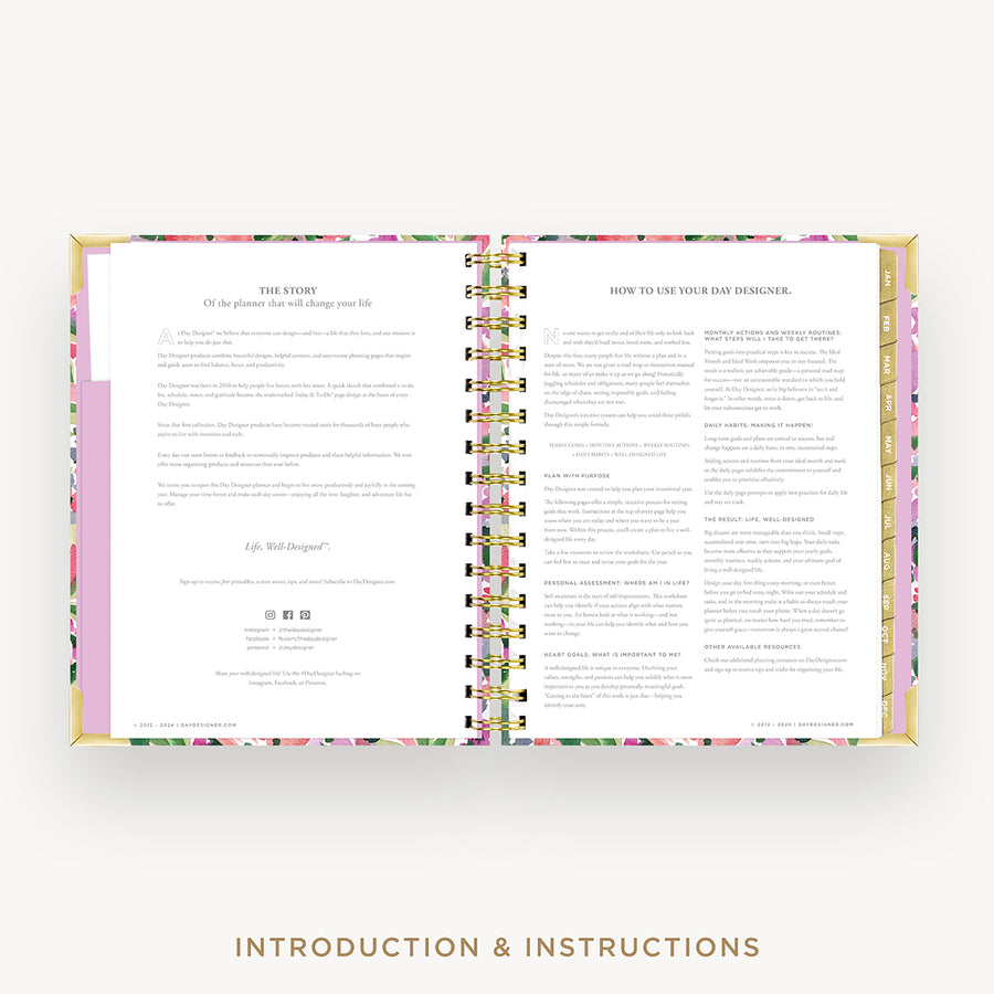 Day Designer 2026 mini daily planner: ula bloom cover with introduction