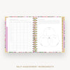 Day Designer 2026 mini daily planner: ula bloom cover with self assessment worksheet