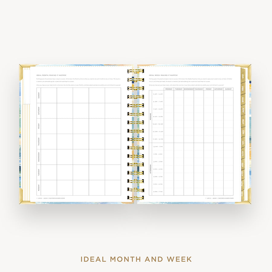Day Designer 2026 mini daily planner: sea and sky cover with ideal week worksheet