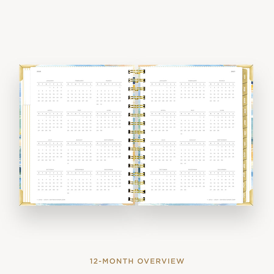 Day Designer 2026 mini daily planner: sea and sky cover with 12 month calendar
