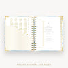 Day Designer 2026 mini daily planner: sea and sky cover with pocket and gold stickers