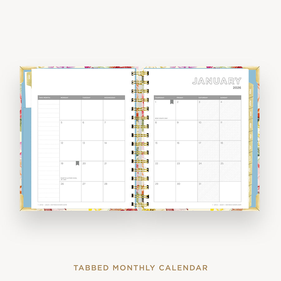 Day Designer 2026 mini daily planner: oh so lovely cover with monthly calendar