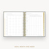 Day Designer 2026 mini daily planner: charcoal bookcloth cover with ideal week worksheet
