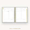 Day Designer 2026 mini daily planner: charcoal bookcloth cover with daily planning page