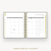 Day Designer 2026 mini daily planner: charcoal bookcloth cover with monthly calendar