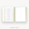 Day Designer 2026 mini daily planner: sage bookcloth cover with holidays page