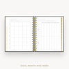 Day Designer 2026 mini daily planner: classic black pebble texture cover with ideal week worksheet