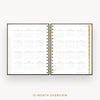 Day Designer 2026 mini daily planner: classic black pebble texture cover with 12 month calendar