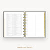 Day Designer 2026 mini daily planner: classic black pebble texture cover with holidays page